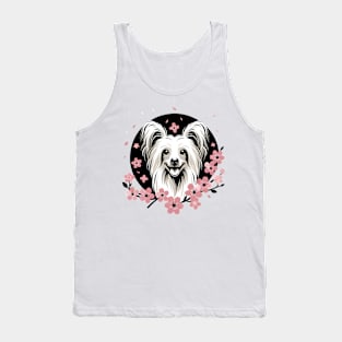 Chinese Crested Embraces Spring with Cherry Blossoms Tank Top